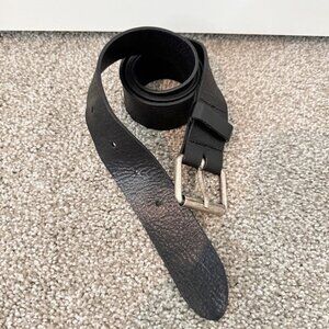 H&M Leather Metal Buckle Adjustable Office Casual Preppy Work Belt Mens 41-42"